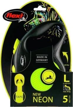 Flexi New Neon Tape - Hondenriem - Geel/Zwart - L - 5 M - (<50 Kg) 23 Flexi New Neon Tape - Hondenriem - Geel/Zwart - L - 5 M - (<50 Kg) -Hondenspullen Verkoop 819x1200 2
