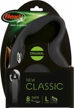 Flexi Rollijn New Classic Tape Large 8 M - Hondenriem - Zwart Tot 50kg -Hondenspullen Verkoop 825x1200