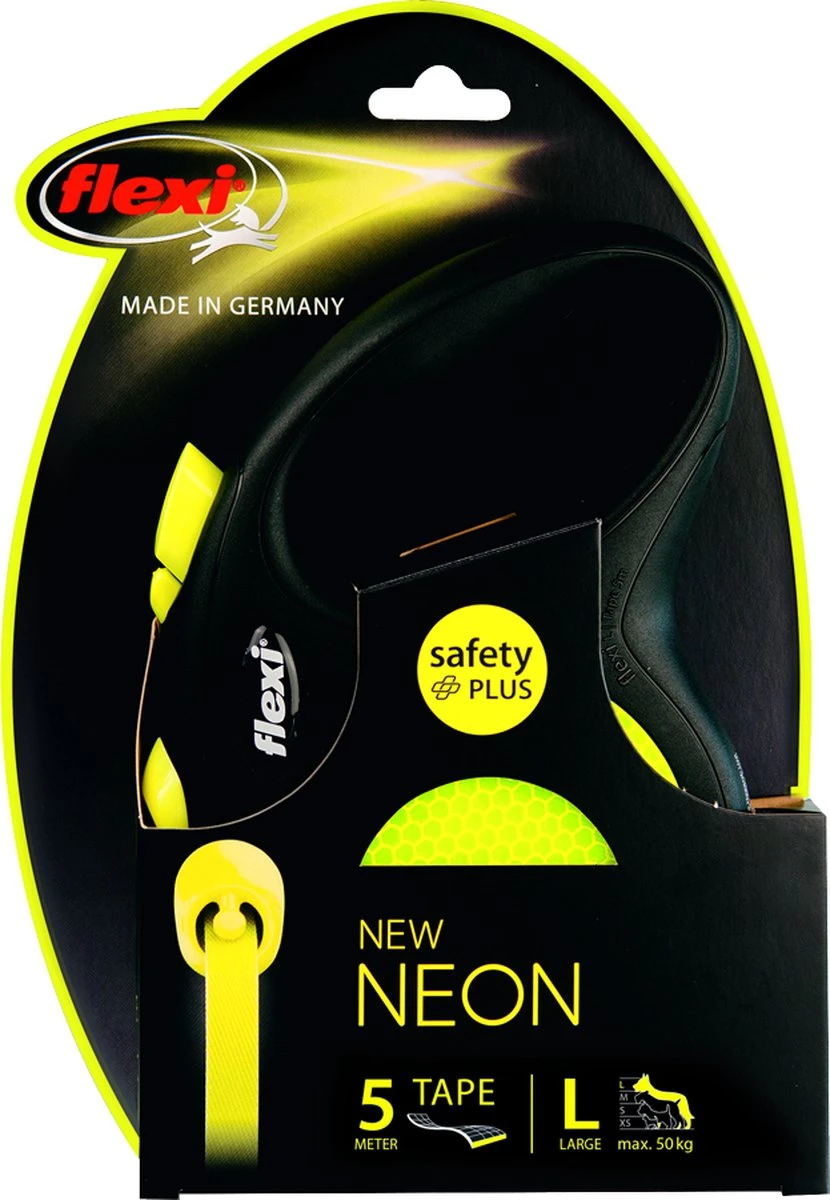 Flexi New Neon Tape - Hondenriem - Geel/Zwart - L - 5 M - (<50 Kg) 13 Flexi New Neon Tape - Hondenriem - Geel/Zwart - L - 5 M - (<50 Kg) - Afbeelding 11