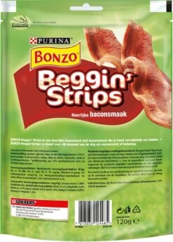Bonzo Beggin' Strips - Hondensnacks Bacon - 6 X 120g -Hondenspullen Verkoop 859x1200 4