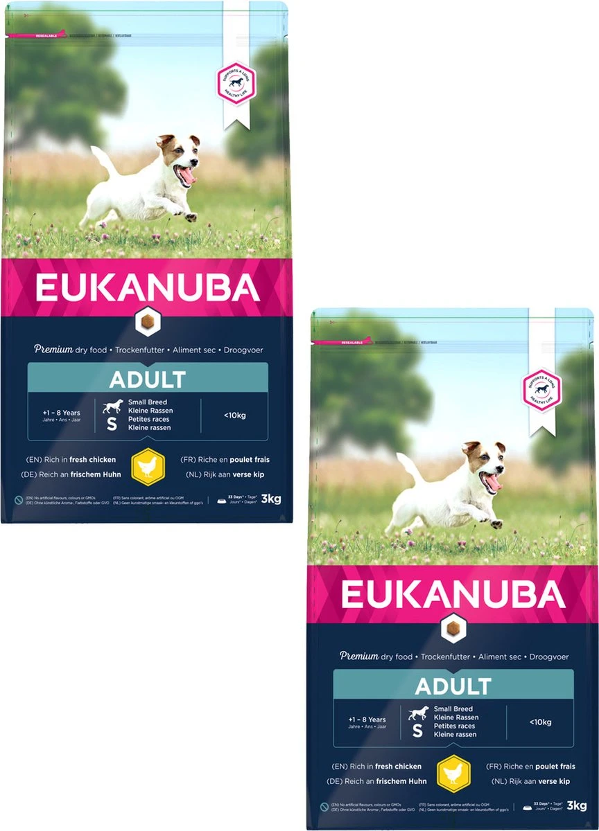 Eukanuba Adult Small Breed Kip - Hondenvoer - 2 X 3 Kg 7 Eukanuba Adult Small Breed Kip - Hondenvoer - 2 X 3 Kg - Afbeelding 5