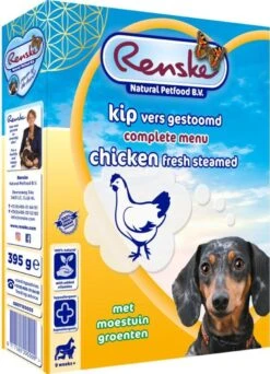 10x Renske Vers Gestoomd Complete Menu Kip - Rijst 395 Gr -Hondenspullen Verkoop 866x1200