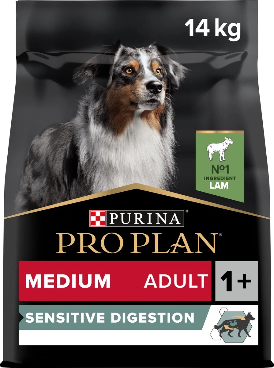 Pro Plan Medium Adult Sensitive Digestion - Honden Droogvoer - Lam - 14 Kg 6 Pro Plan Medium Adult Sensitive Digestion - Honden Droogvoer - Lam - 14 Kg - Afbeelding 4