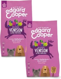 Edgard & Cooper Verse Hert & Scharreleend Brok - Voor Volwassen Honden - Hondenvoer - 2 X 2.5kg -Hondenspullen Verkoop 923x1200