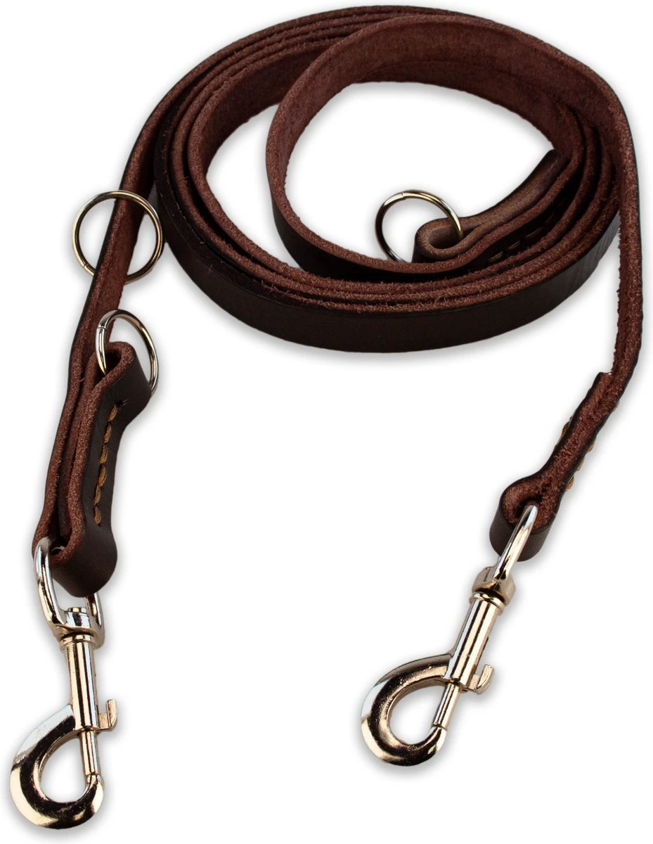 Multifunctionele Hondenriem - 220cm - Bruin - Leren Hondenriem - 100% Volnerfleer - Hondenriem Leer - Leiband Hond 4 Multifunctionele Hondenriem - 220cm - Bruin - Leren Hondenriem - 100% Volnerfleer - Hondenriem Leer - Leiband Hond - Afbeelding 2