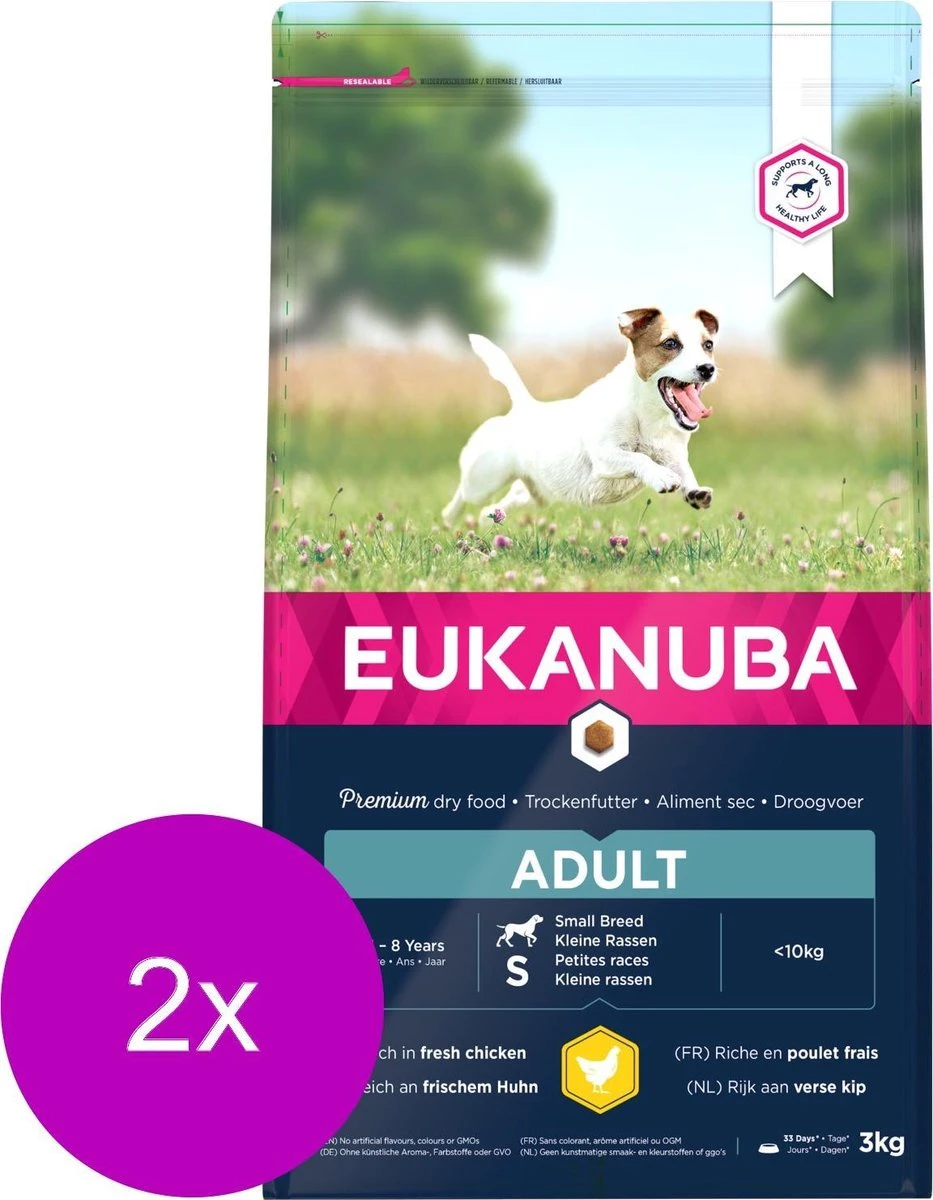 Eukanuba Adult Small Breed Kip - Hondenvoer - 2 X 3 Kg 6 Eukanuba Adult Small Breed Kip - Hondenvoer - 2 X 3 Kg - Afbeelding 4