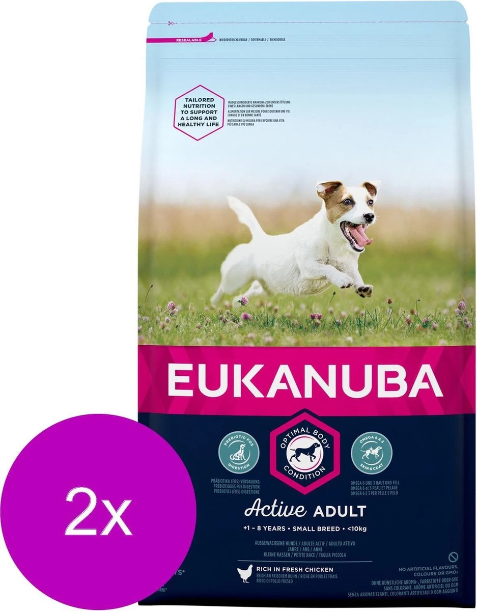 Eukanuba Adult Small Breed Kip - Hondenvoer - 2 X 3 Kg 5 Eukanuba Adult Small Breed Kip - Hondenvoer - 2 X 3 Kg - Afbeelding 3