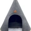 Grey Cat® - Kattenmand - Tipi Kattentent + Kussen - Vilt – Donkergrijs - Ø 57 Cm X 60 Cm -Hondenspullen Verkoop 938x1200 2