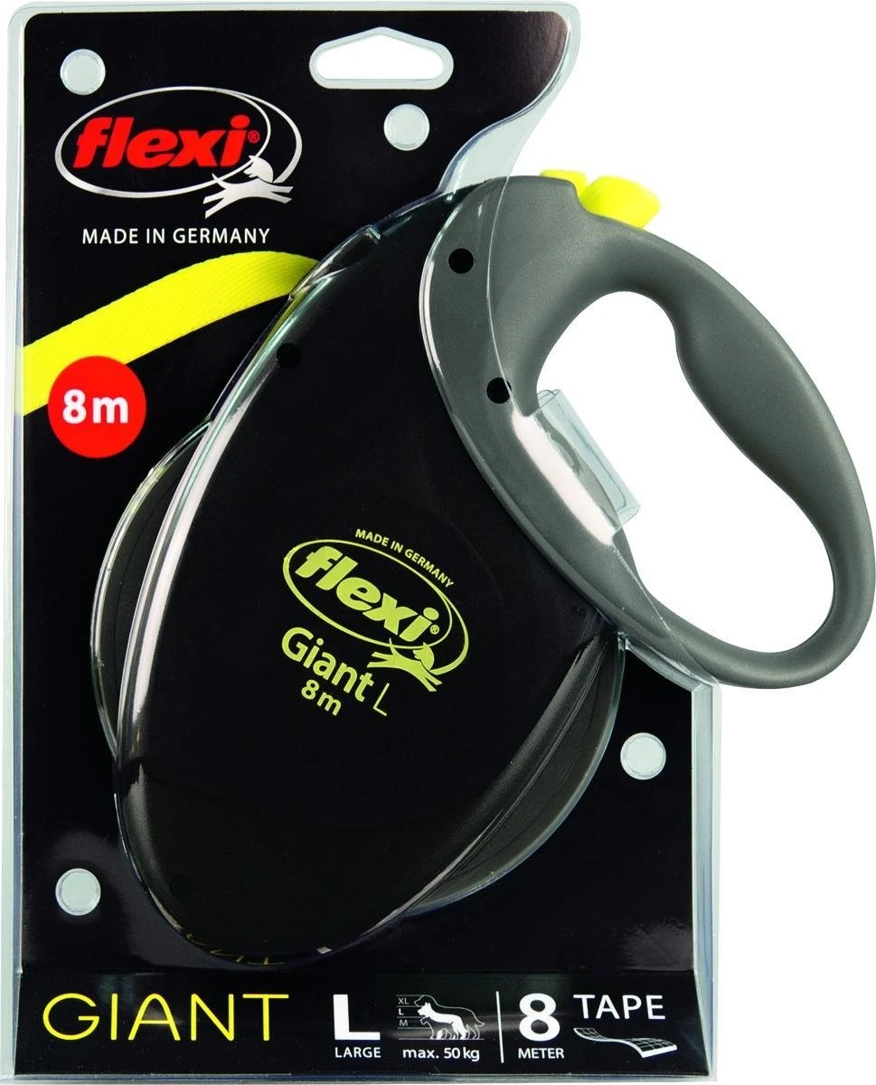 Flexi Giant Tape - Hondenriem - Zwart/Geel - L - 8 Meter - Voor Honden Tot 50 Kg 9 Flexi Giant Tape - Hondenriem - Zwart/Geel - L - 8 Meter - Voor Honden Tot 50 Kg - Afbeelding 7